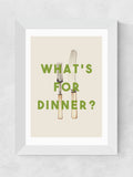 East End Prints White What's For Dinner by The 13 Prints