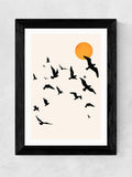 East End Prints Black Up and Away framed art print - British product