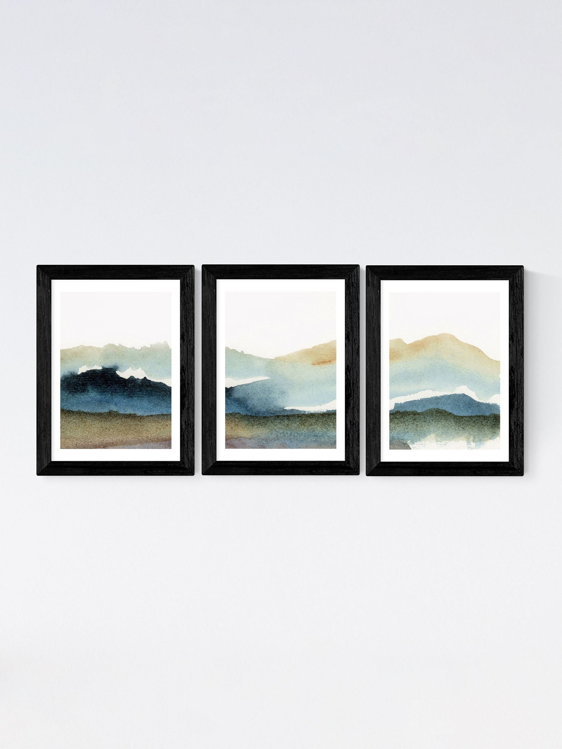 East End Prints Black Natural Triptych by Dan Hobday