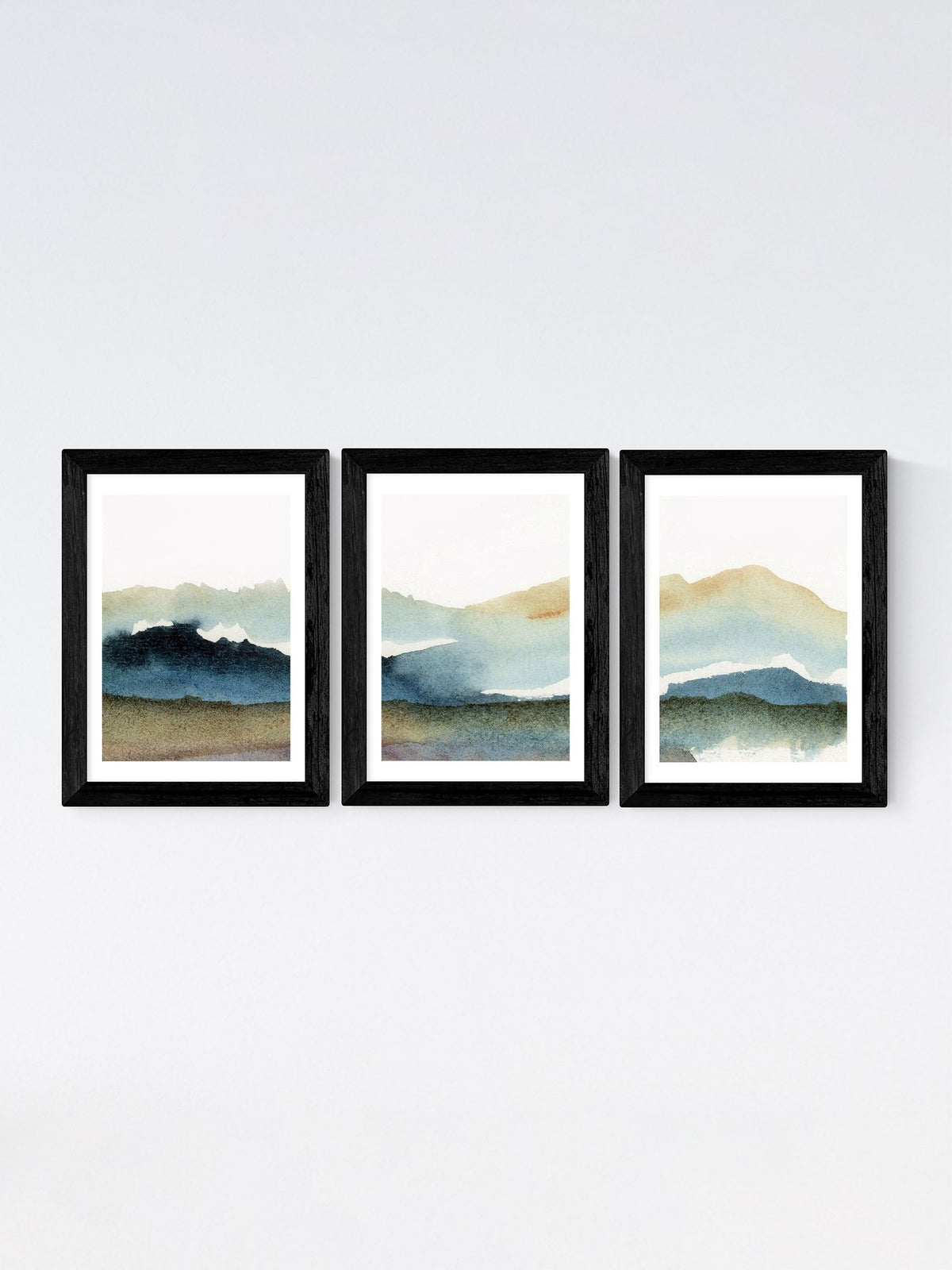 East End Prints Black Natural Triptych by Dan Hobday