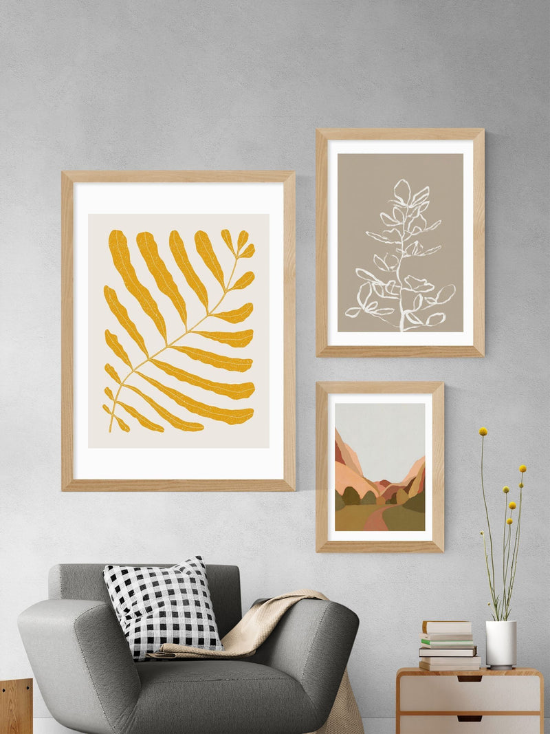 East End Prints Oak Yellow Plant art print - British product