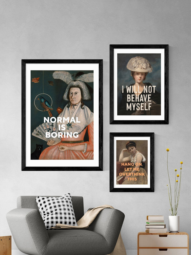 East End Prints Black Let Me Overthink This art print - British product