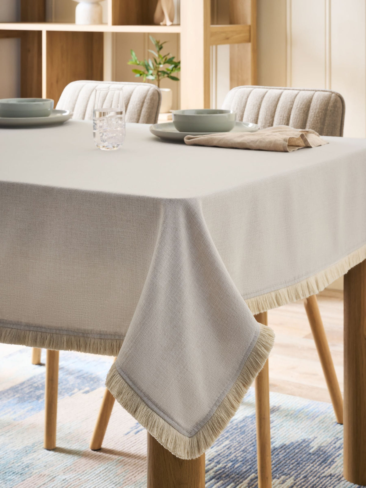 Natural Dalby Fringe Table Cloth
