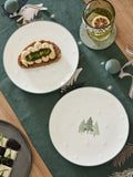Green Christmas tree side plates set of 2 (British brand)