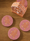 Set of 4 Natural Gingerbread Light Up Coasters