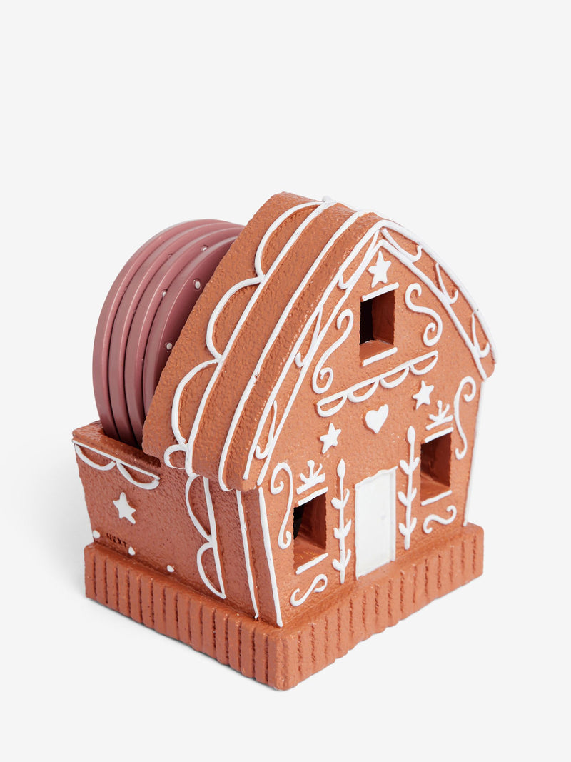 Set of 4 Natural Gingerbread Light Up Coasters