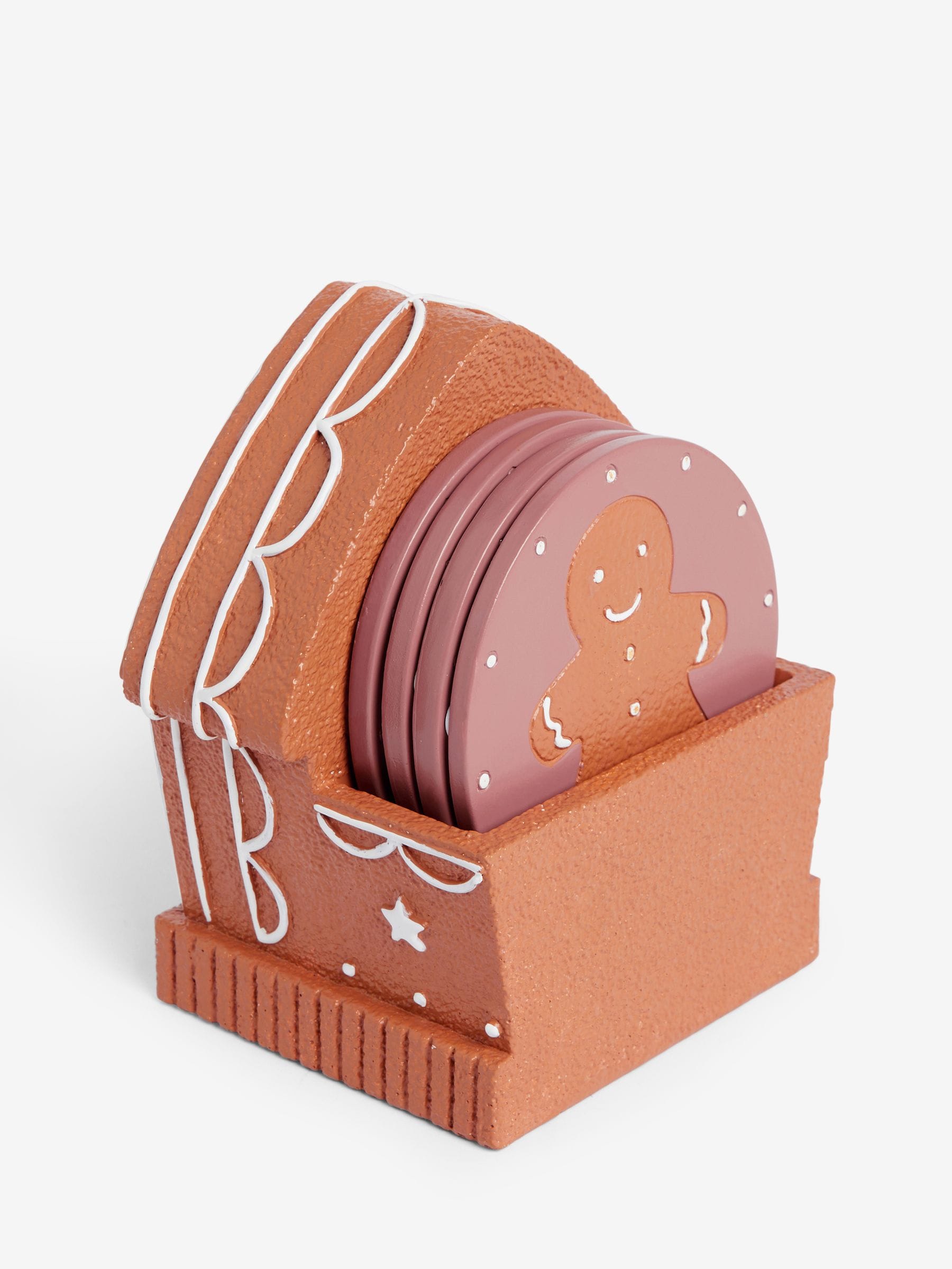 Set of 4 Natural Gingerbread Light Up Coasters