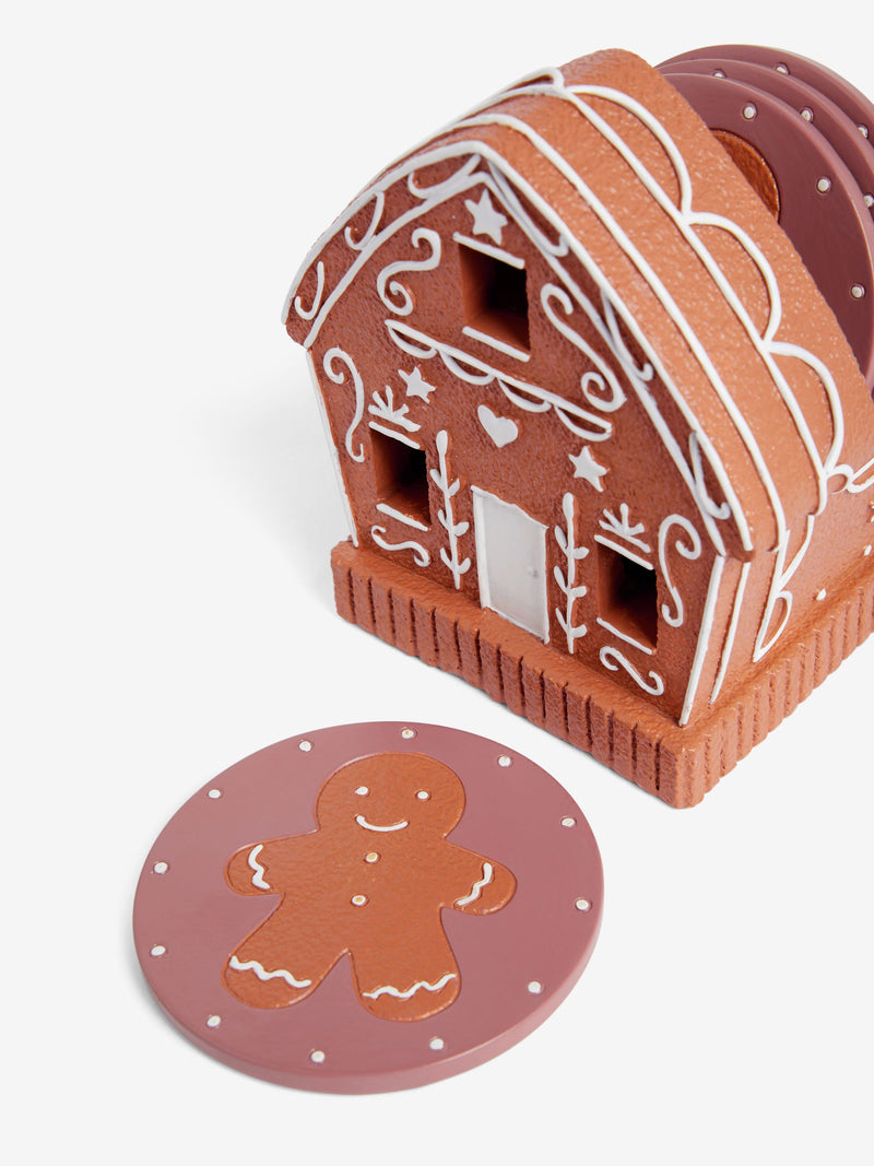 Set of 4 Natural Gingerbread Light Up Coasters