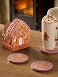 Set of 4 Natural Gingerbread Light Up Coasters