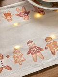 Christmas gingerbread light-up table runner with removable lights - British product