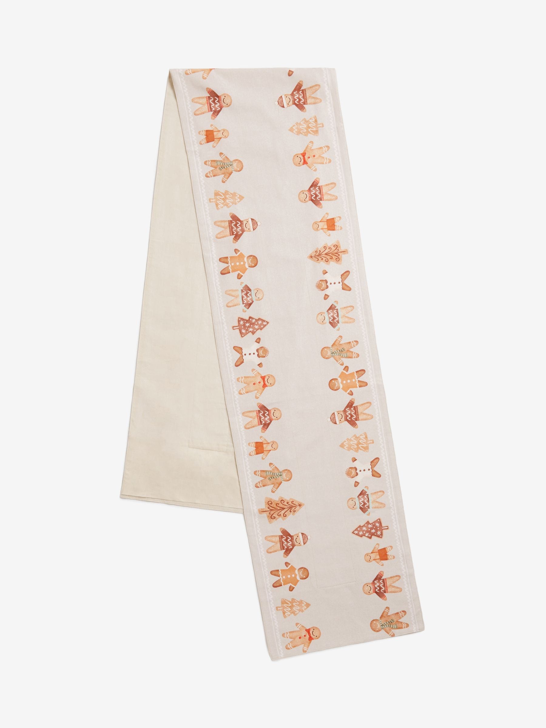 Christmas gingerbread light-up table runner with removable lights - British product