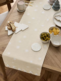 Natural Scandi embroidered Christmas tree table runner small or large, imported from the UK