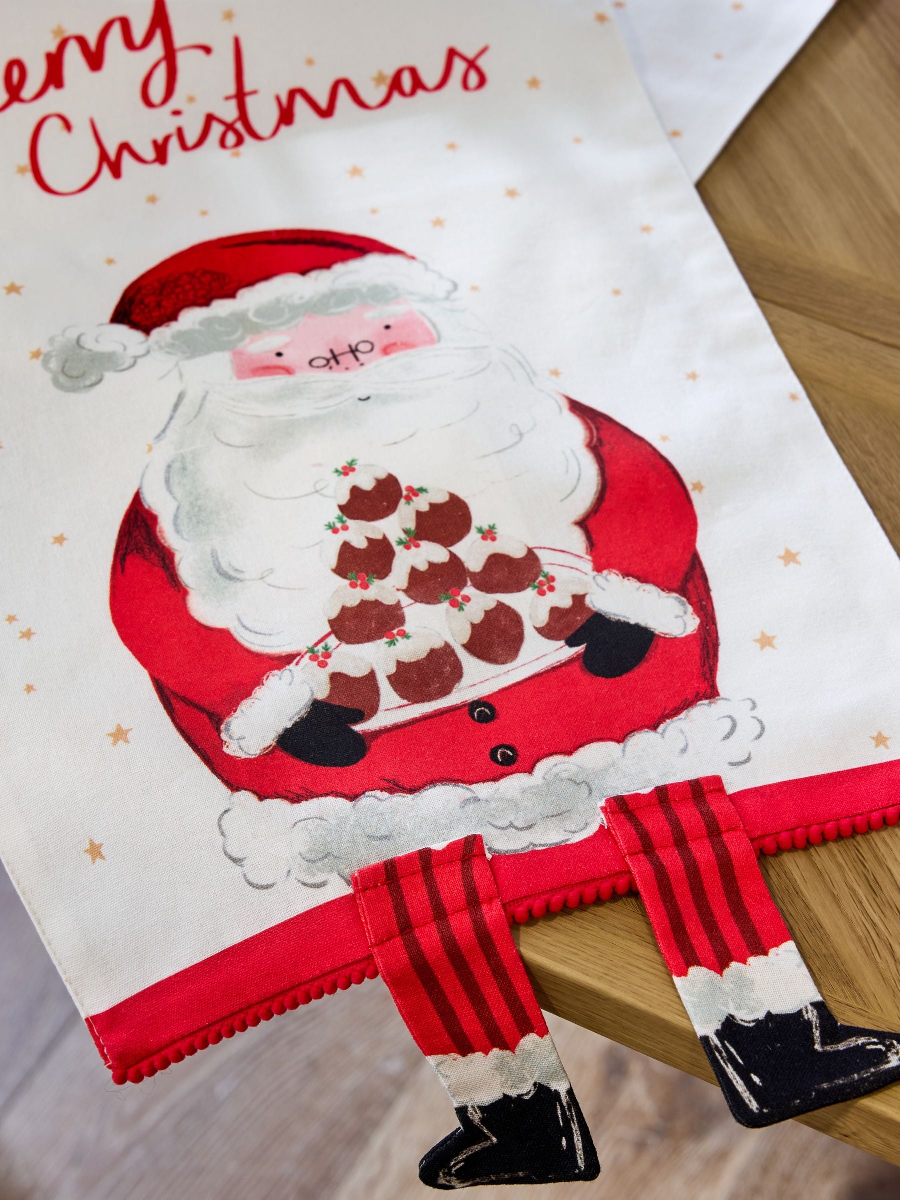 Red Santa Musical Light Up Table Runner, imported from the UK