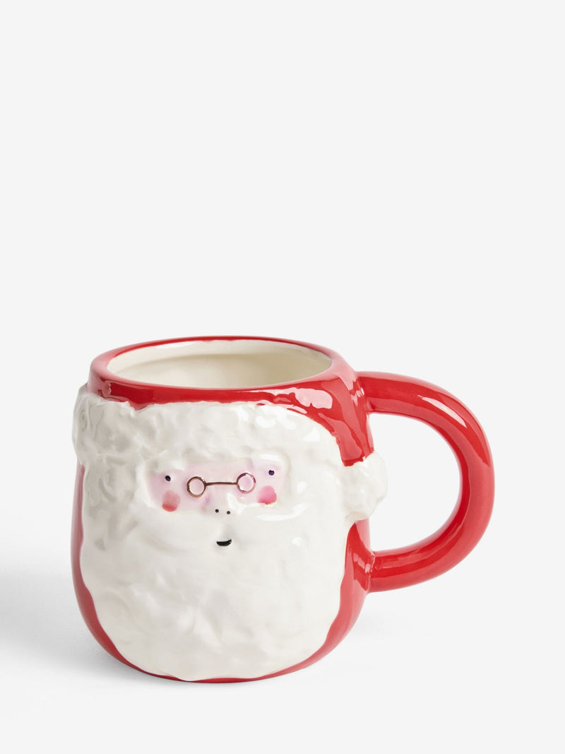 Red Christmas Santa Mug Stoneware 11cm, imported from the UK