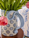 Cath Kidston blue bow jug vase 30cm height - British product