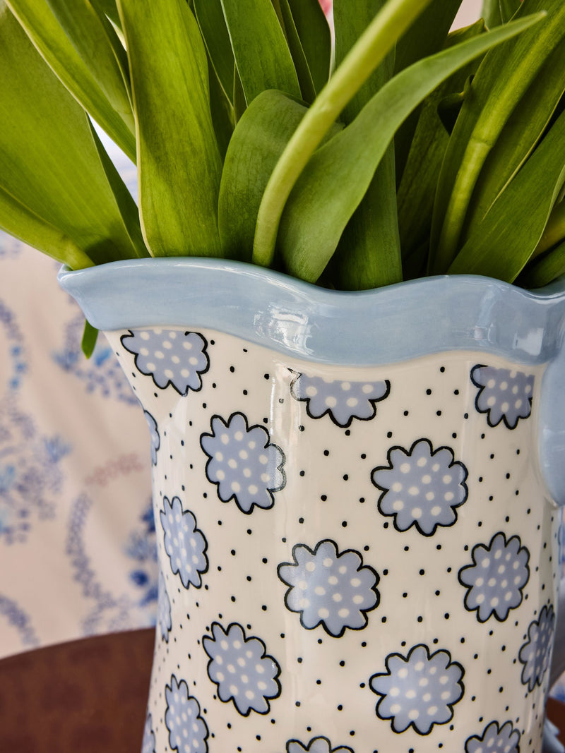 Cath Kidston blue bow jug vase 30cm height - British product