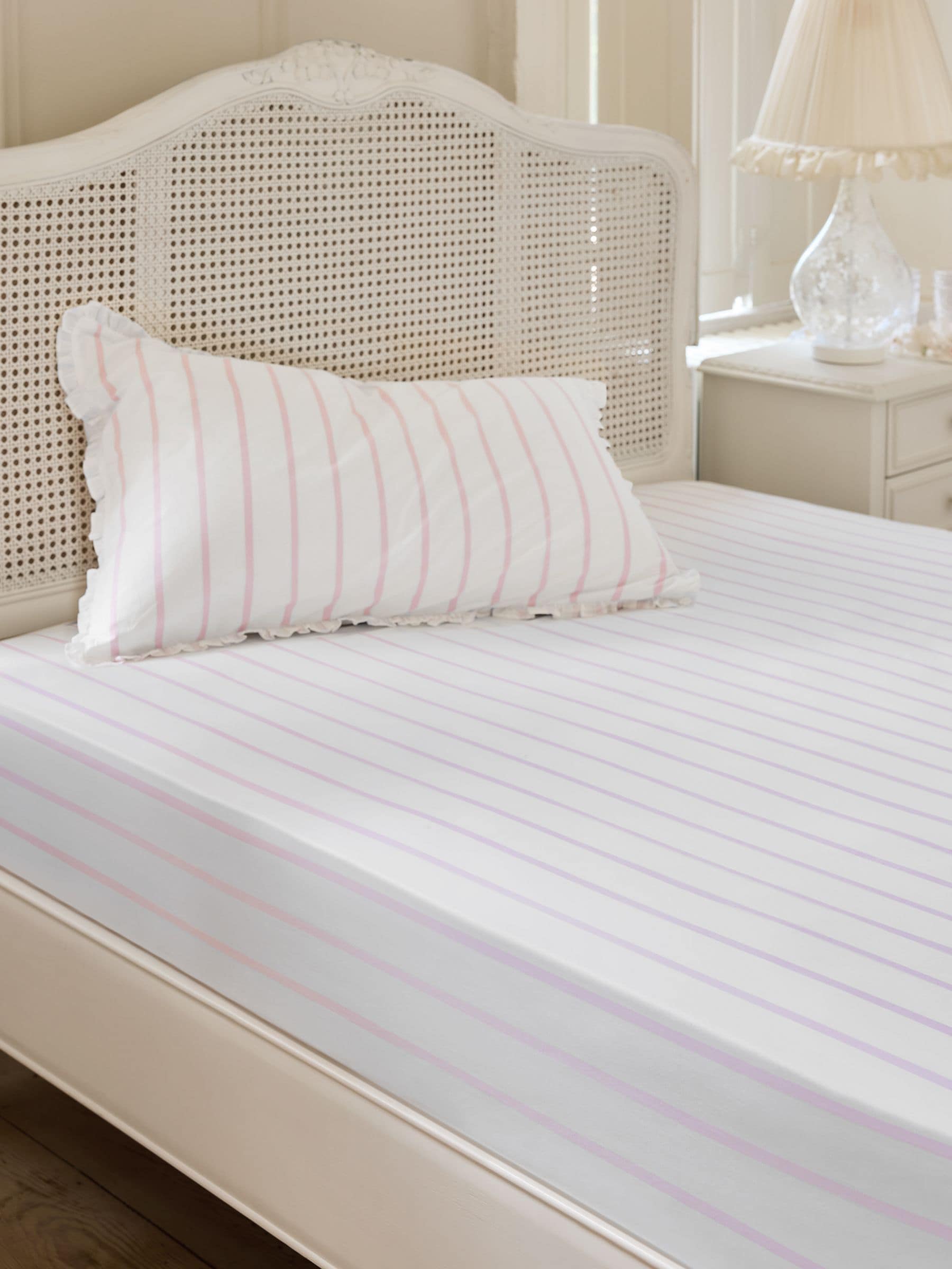 Shabby Chic by Rachel Ashwell pink cabana stripe fitted sheet (British brand)