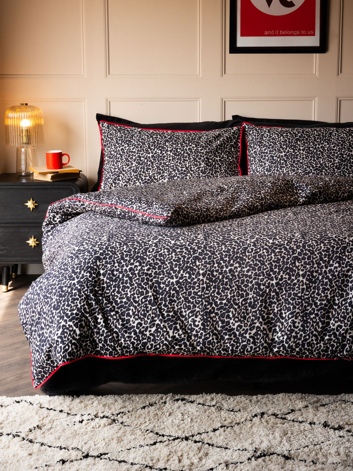 Rockett St George Snow Leopard bedding set, imported from the UK