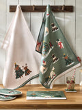 Set of 2 Green Christmas Hamish Tea Towels