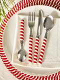 16 Piece Red Candy Cane Stripe Cutlery Set