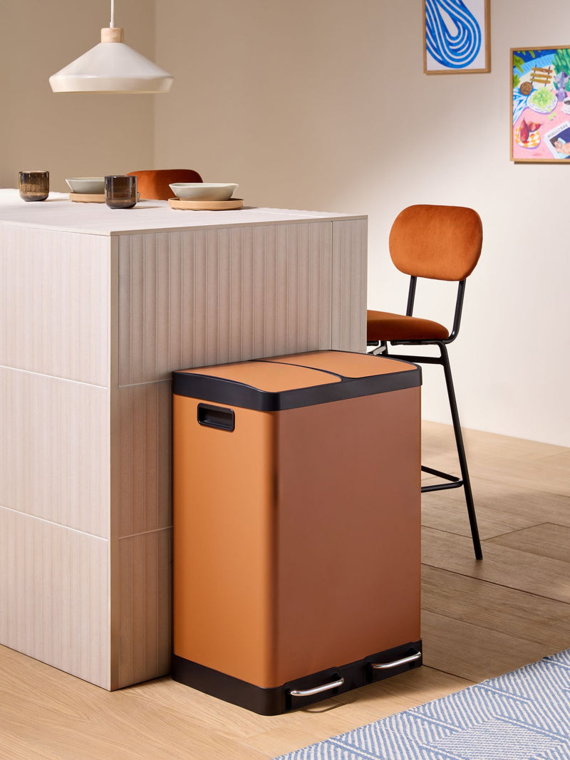 MADE.COM Terracotta 60 litre recycling and waste bin, imported from the UK