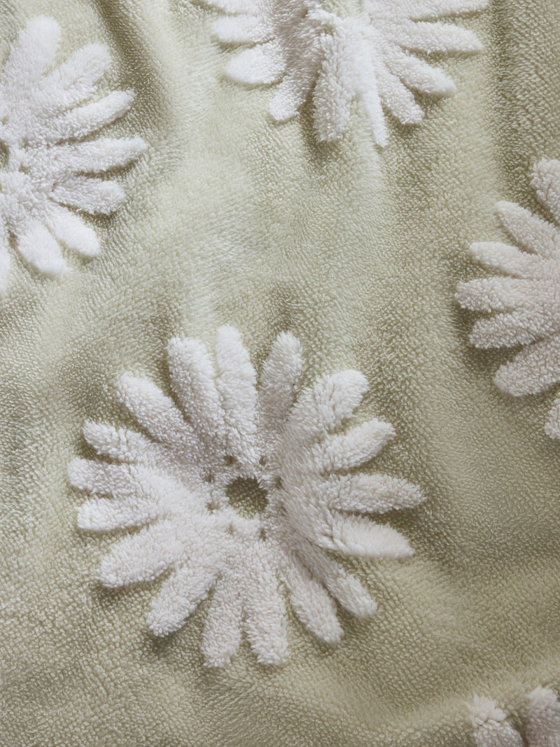 Green Fleece Daisy Floral Jacquard Duvet Cover Set, UK version
