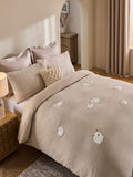 Natural Fleece Tufted Hamish Duvet Cover and Pillowcase Set, imported from the UK