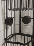 Black corner shower caddy with suction attachments 40cm height - British product