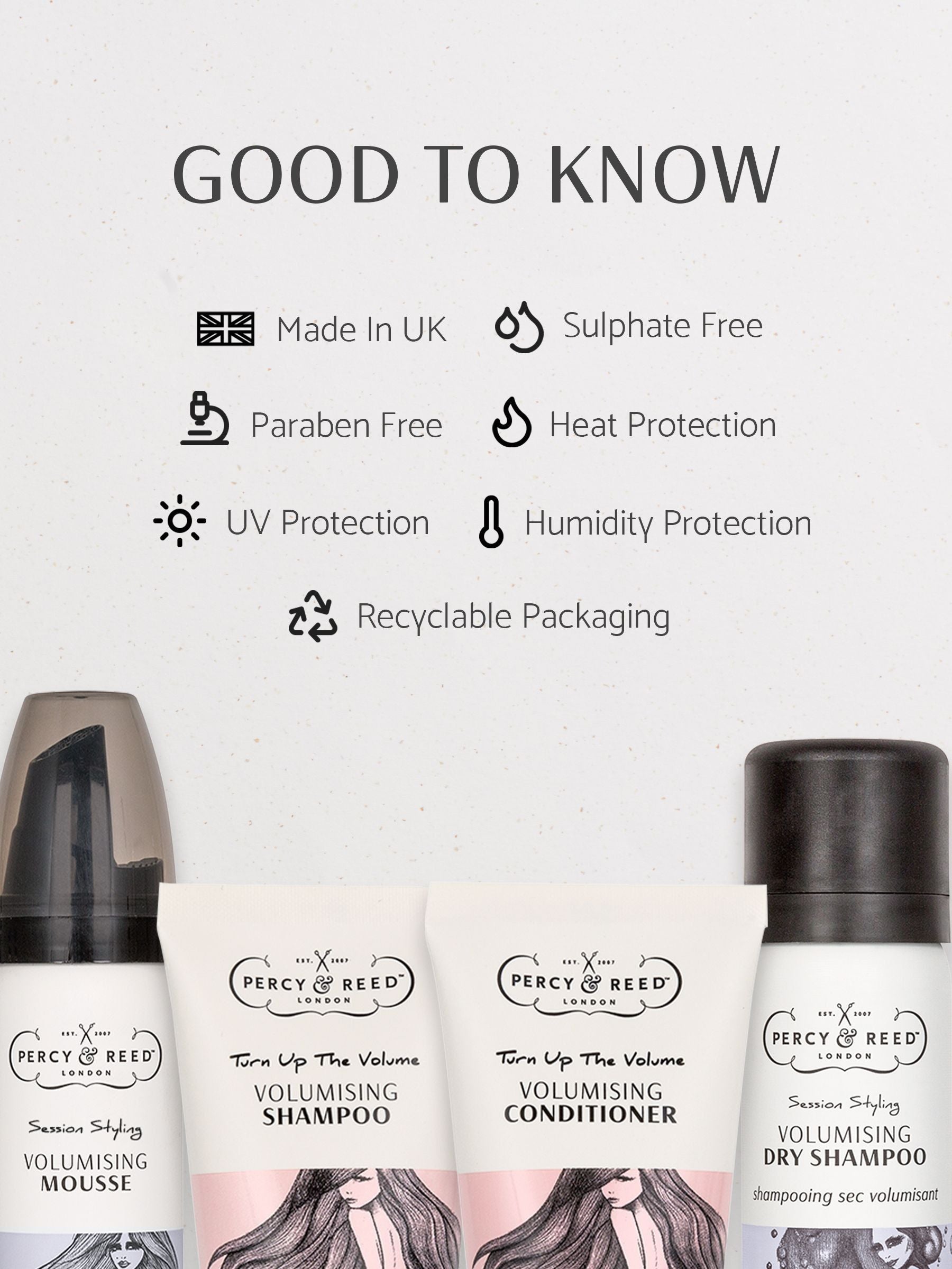 Percy & Reed Discover VaVa Volume volumising haircare gift set, imported from the UK