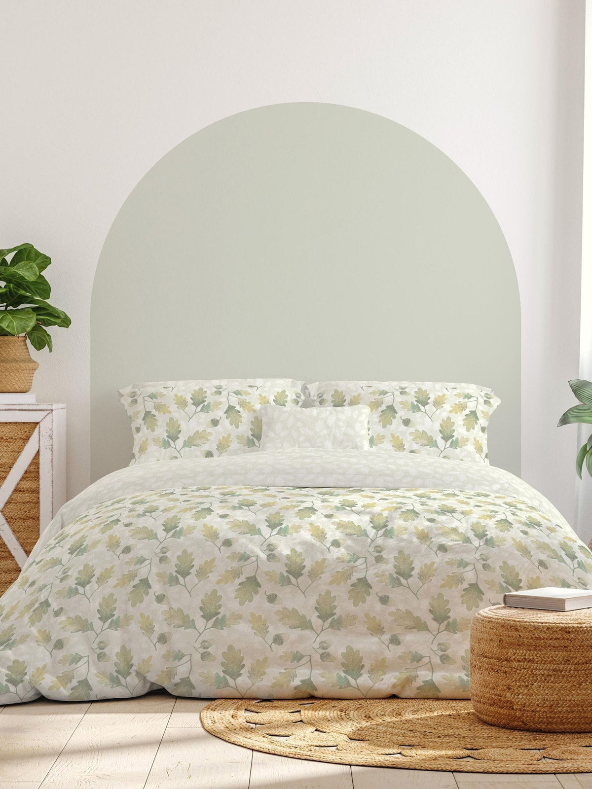 Copenhagen Home green oak leaf duvet cover set - British product