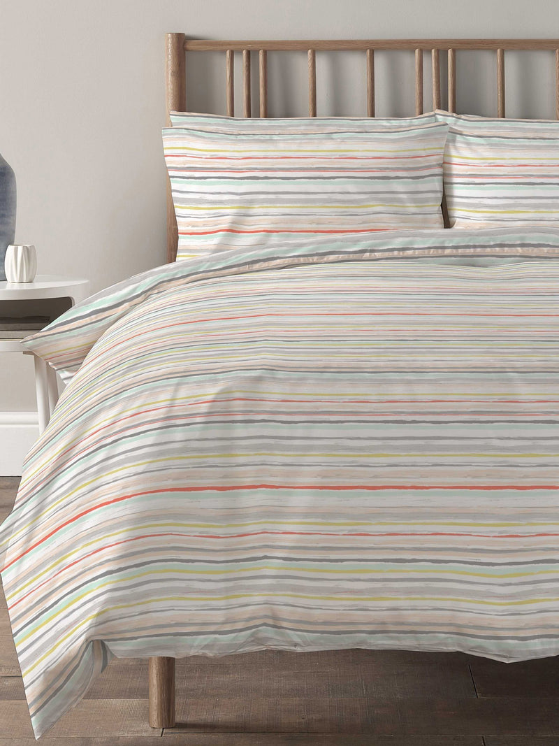 Copenhagen Home pink painterly stripe duvet cover set - British product