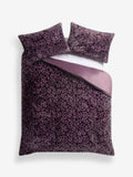Purple leopard print faux fur duvet cover set, imported from the UK
