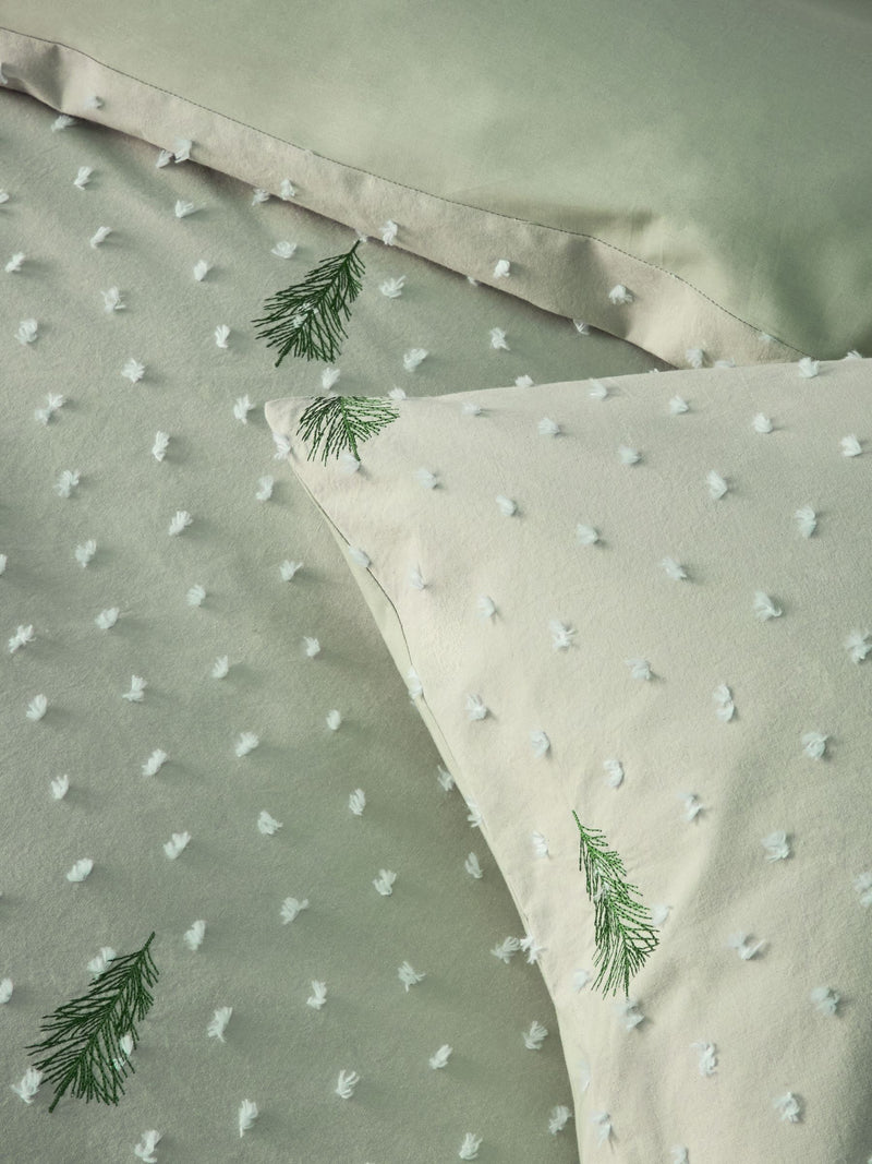 Green Christmas Tree Duvet Cover and Pillowcase Set