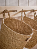 Set of 3 Natural Hanging Baskets and Wall Hooks