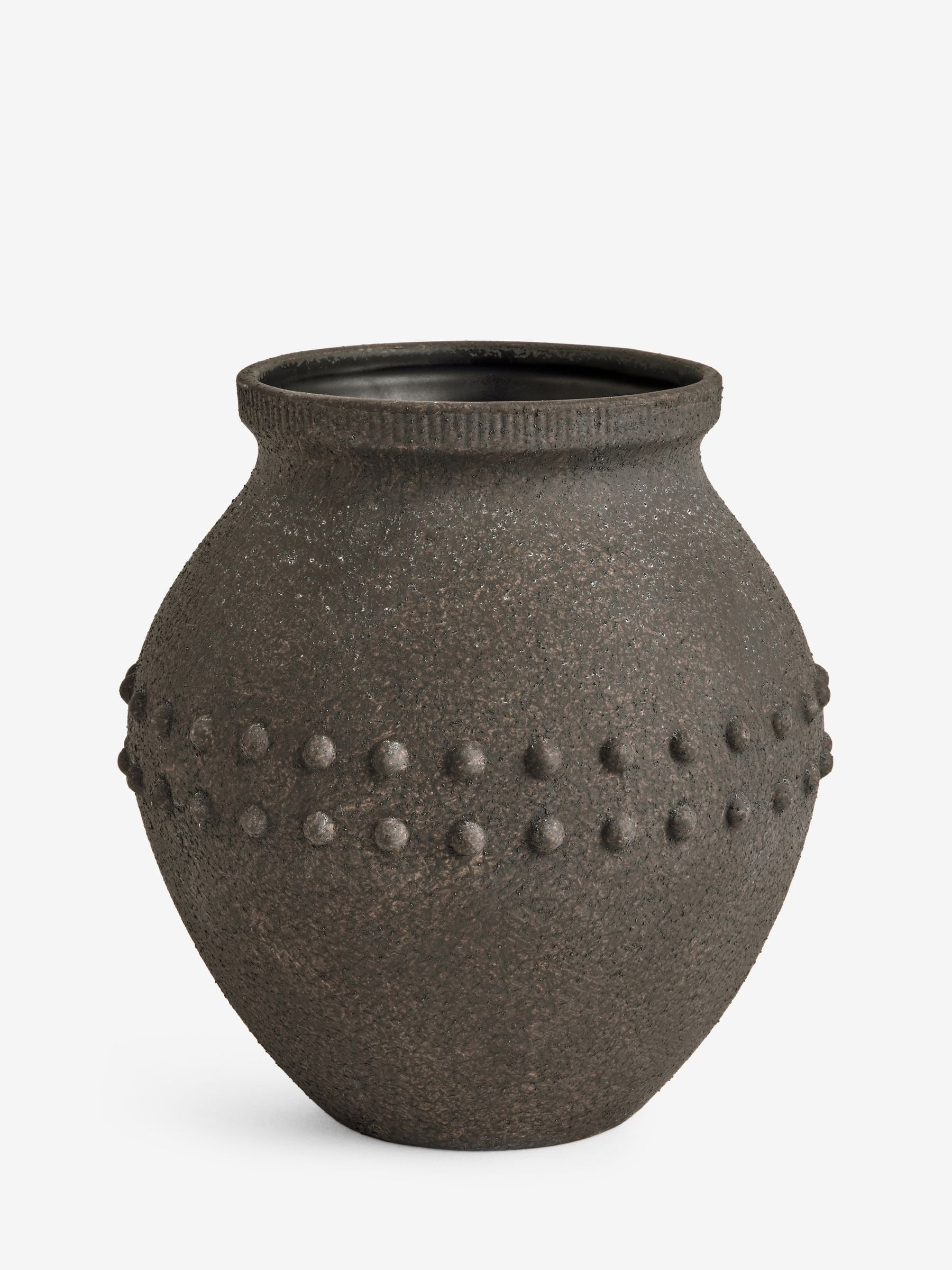 Loxley Grey Bobble Textured Medium Ceramic Vase, UK version