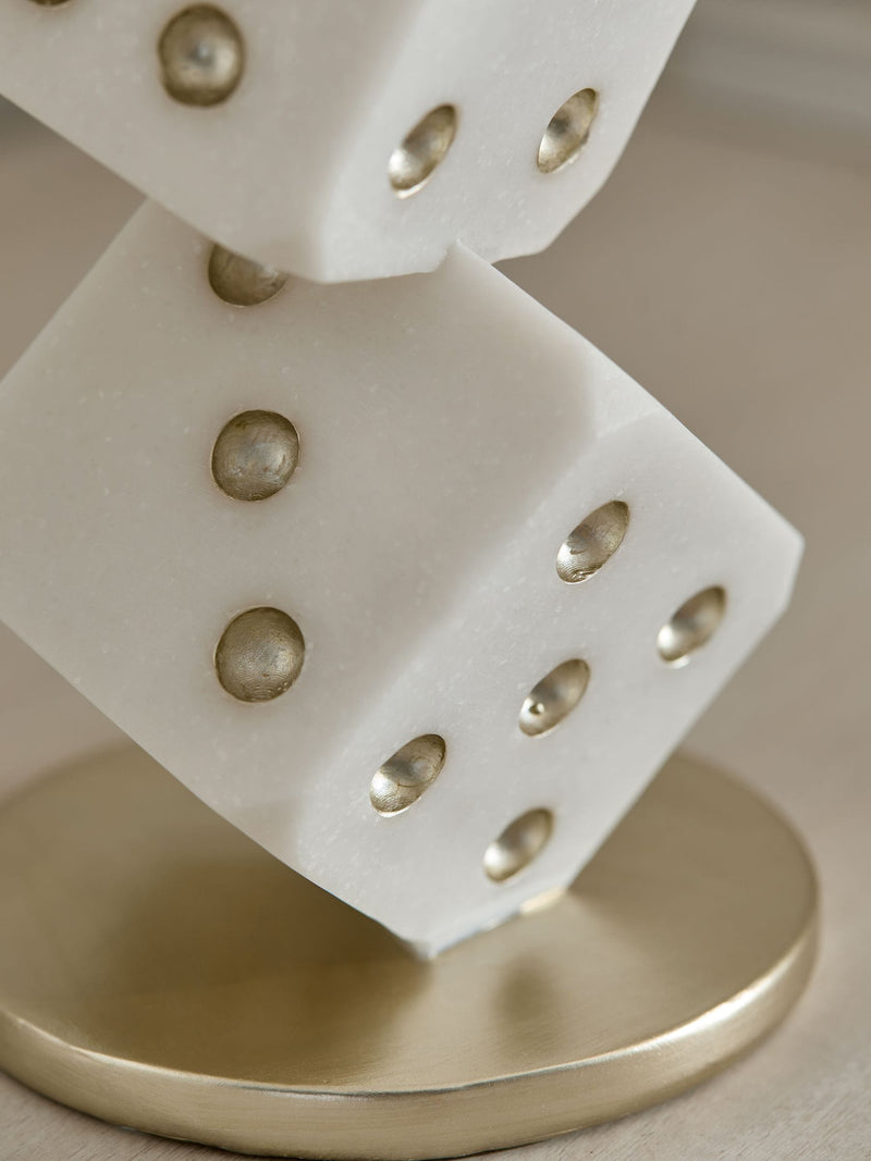 White/Gold Dice Ornament