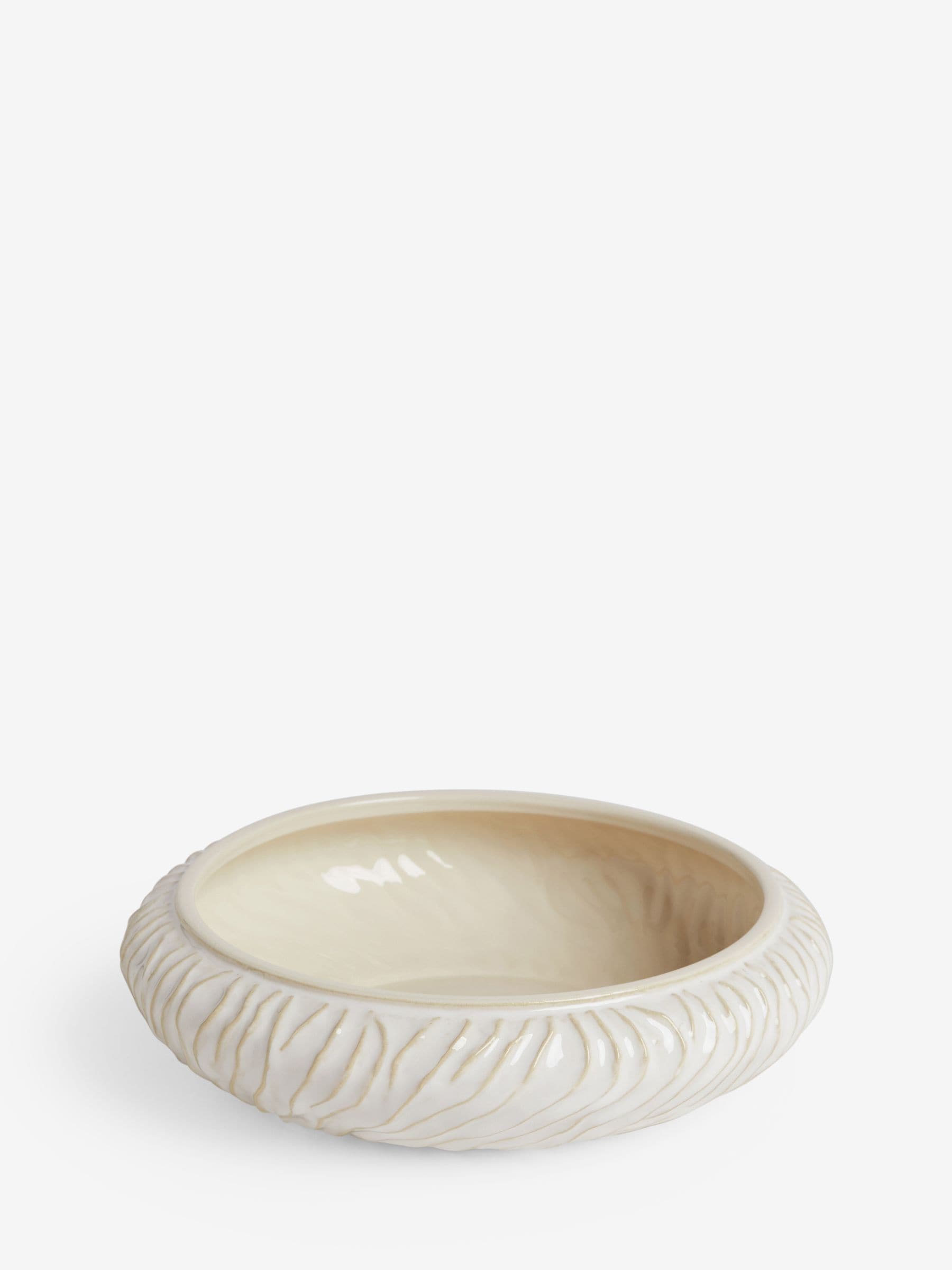 Fairford textured ceramic decorative bowl 29.5cm diameter, imported from the UK