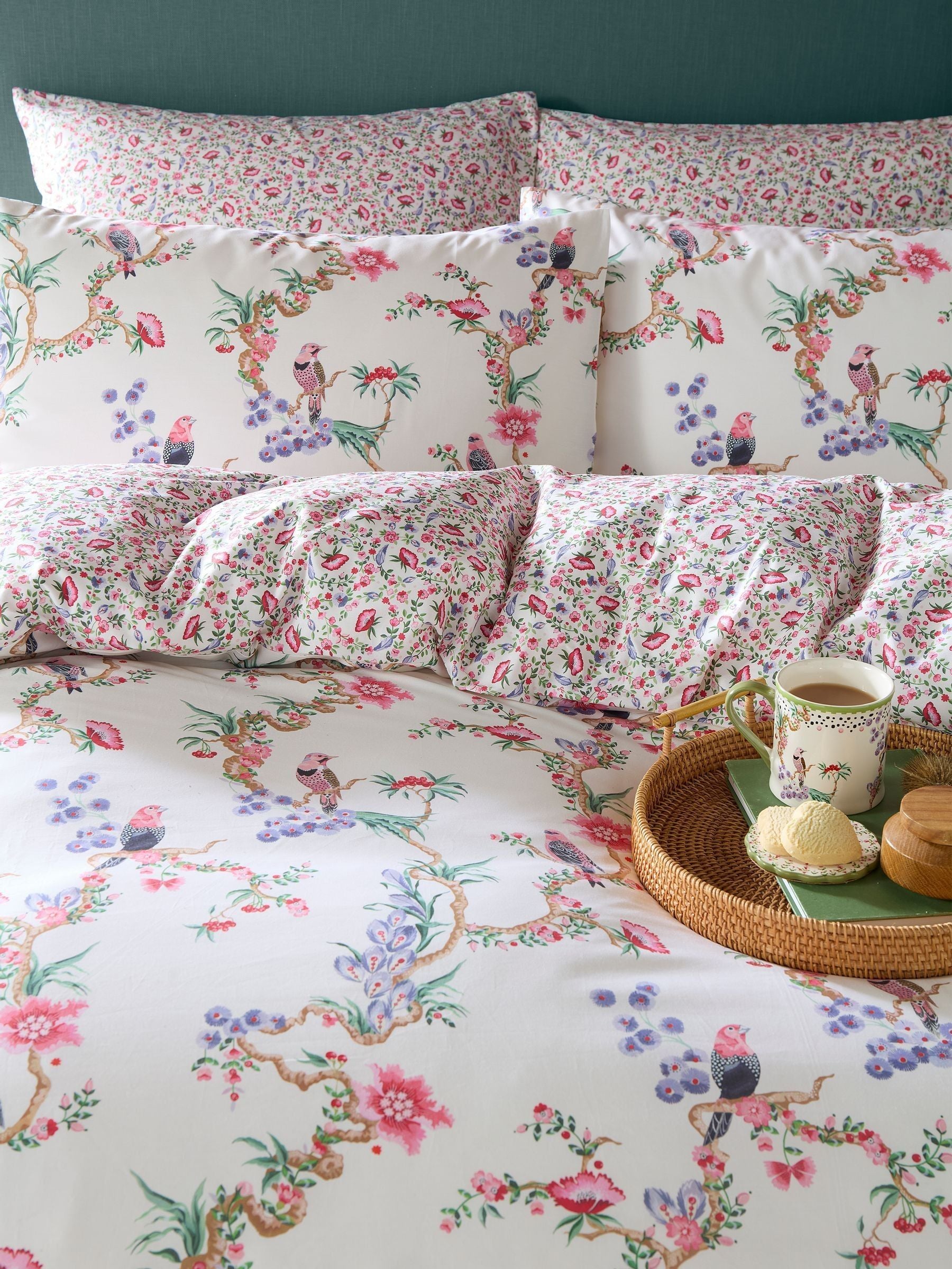 Cath Kidston Blush Birds duvet cover and pillowcase set - British product