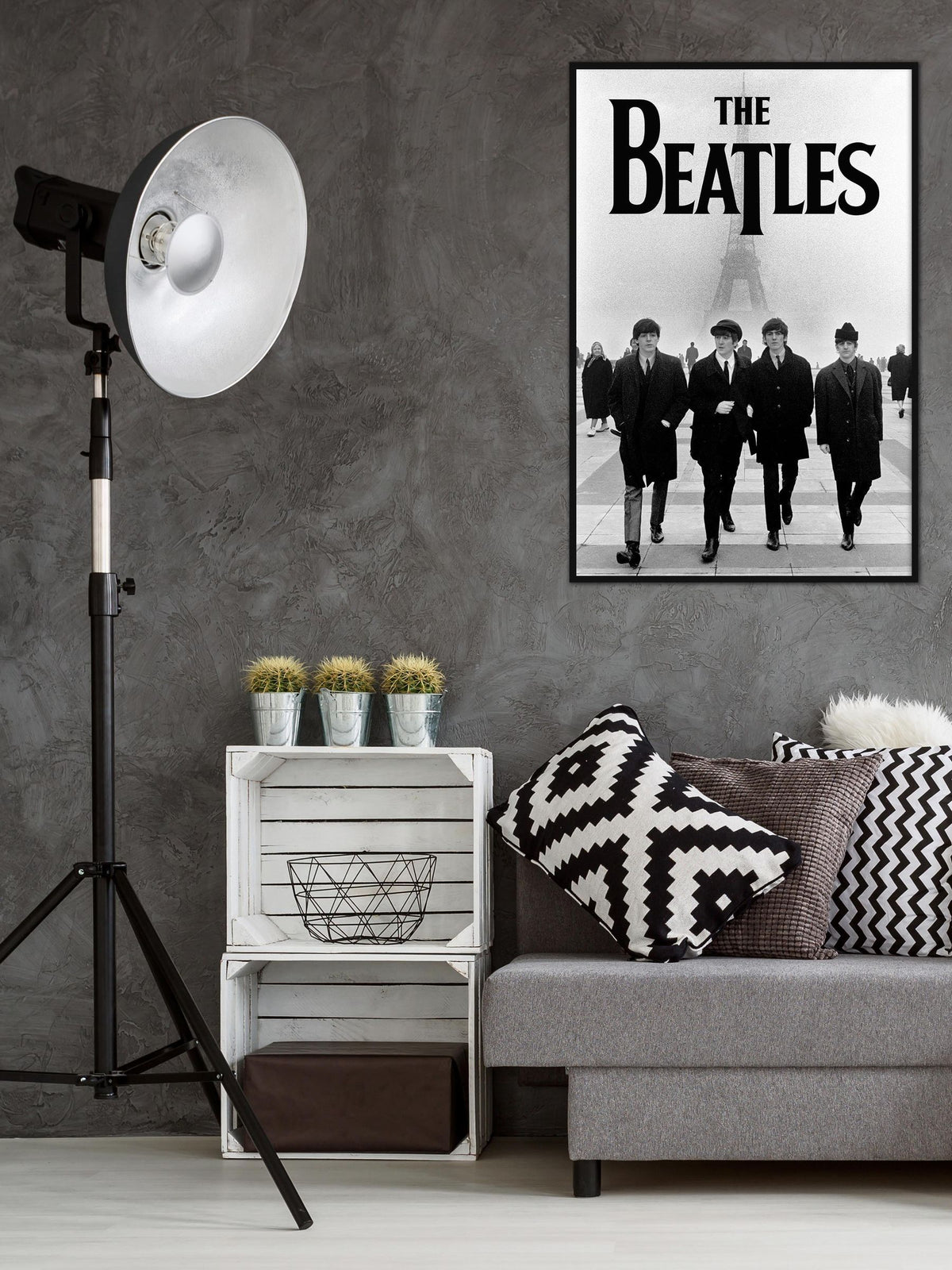 Pyramid International Grey The Beatles Eiffel Tower Framed Maxi Poster