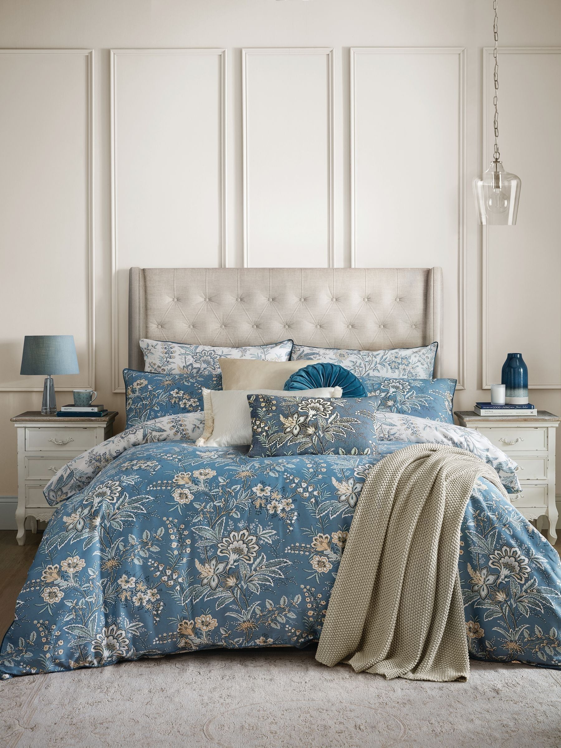 Laura Ashley Blue Seaspray Marlbrook duvet cover and pillowcase set, UK version