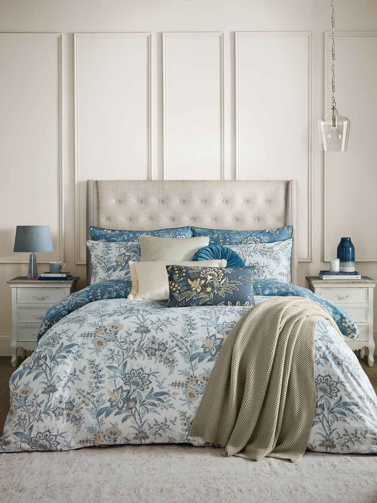Laura Ashley Blue Seaspray Marlbrook duvet cover and pillowcase set, UK version