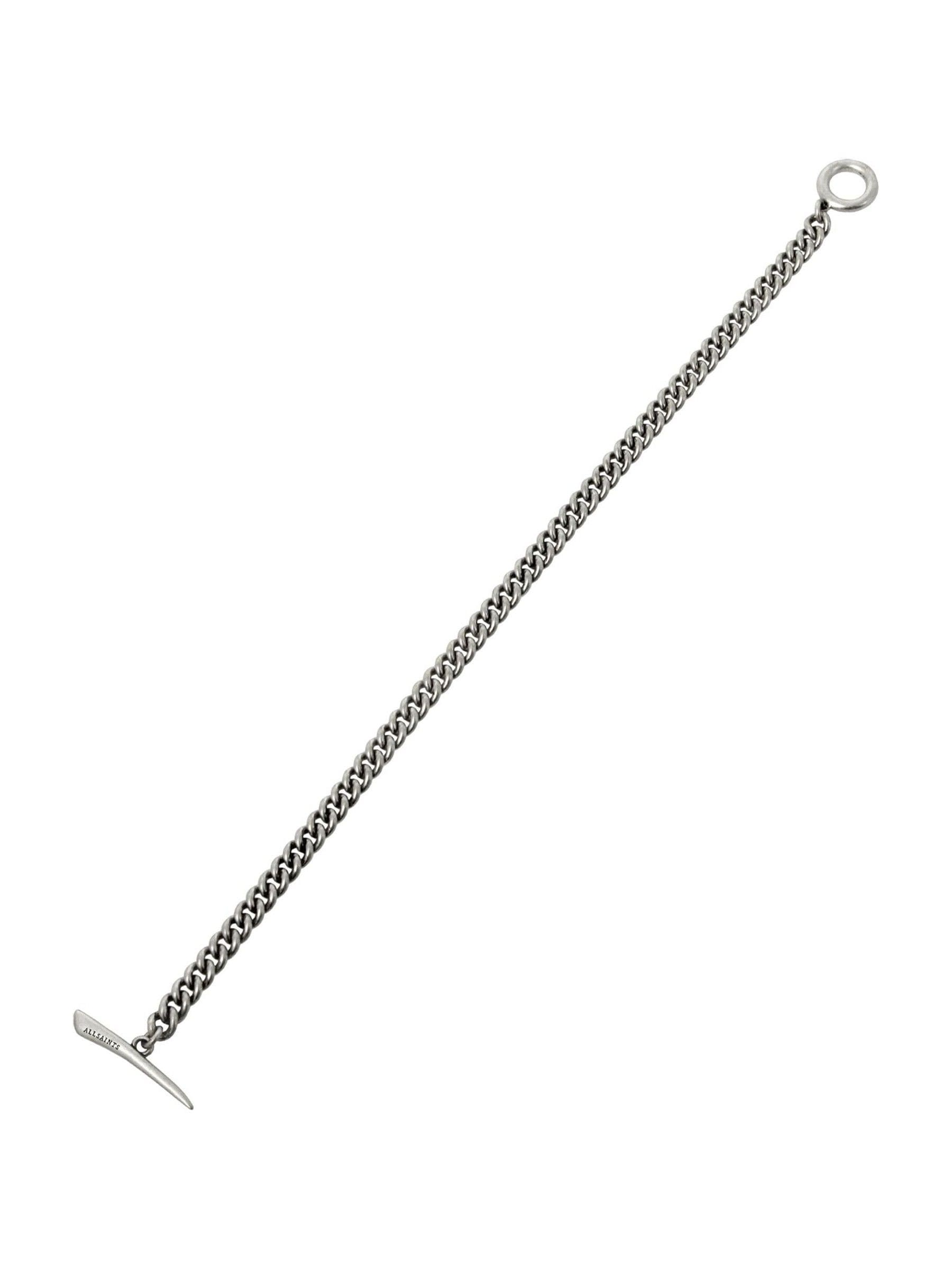 AllSaints silver tone men's curb chain bracelet - British product