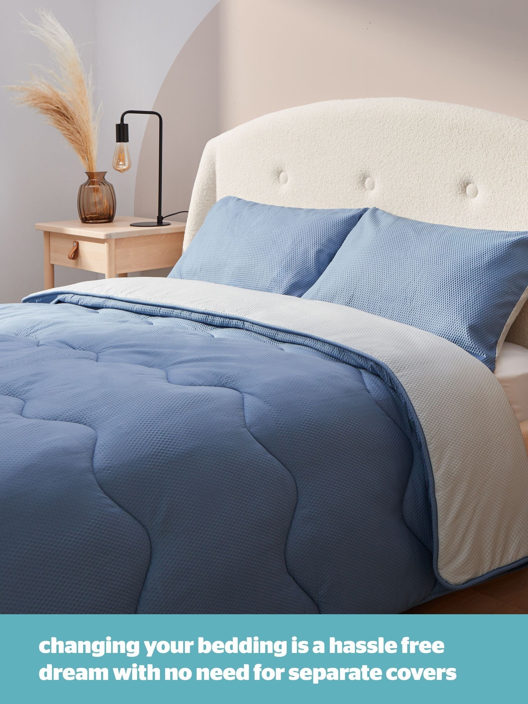 Silentnight Summer Breeze Seersucker Coverless Duvet Set (British brand)