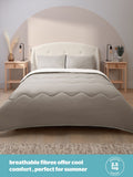 Silentnight 2.5 Tog Summer Breeze Seersucker Coverless White Cream Duvet Set
