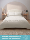 Silentnight 2.5 Tog Summer Breeze Seersucker Coverless White Cream Duvet Set