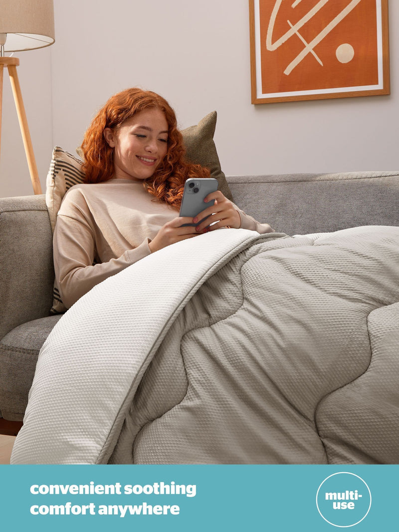 Silentnight 2.5 Tog Summer Breeze Seersucker Coverless White Cream Duvet Set