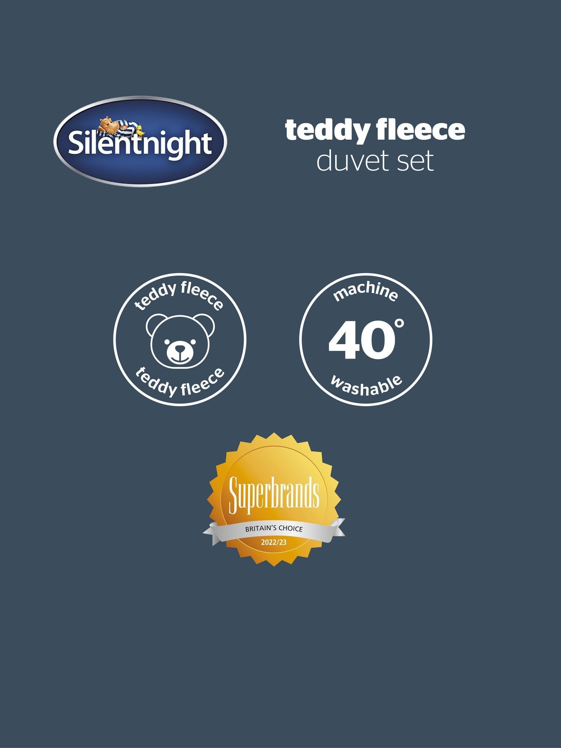 Silentnight sage teddy fleece duvet set (British brand)