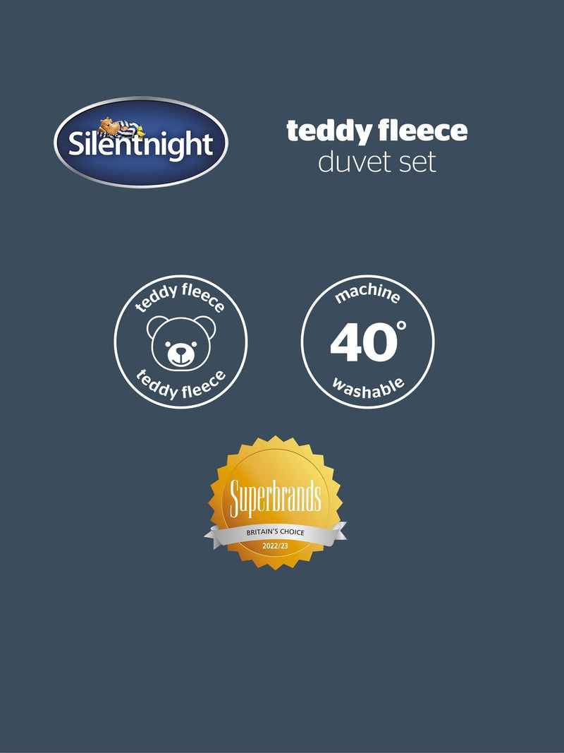 Silentnight sage teddy fleece duvet set (British brand)