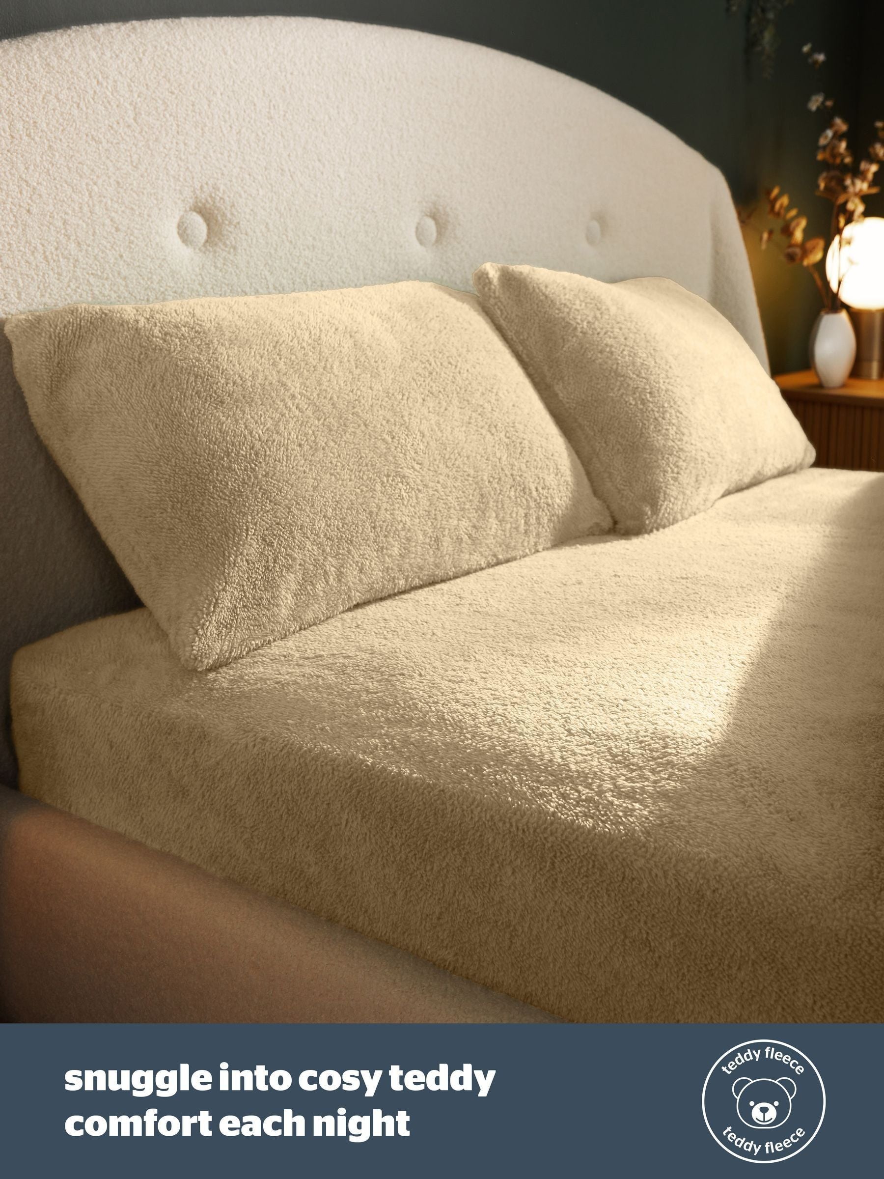Silentnight Natural Teddy Fleece Fitted Sheet (British brand)