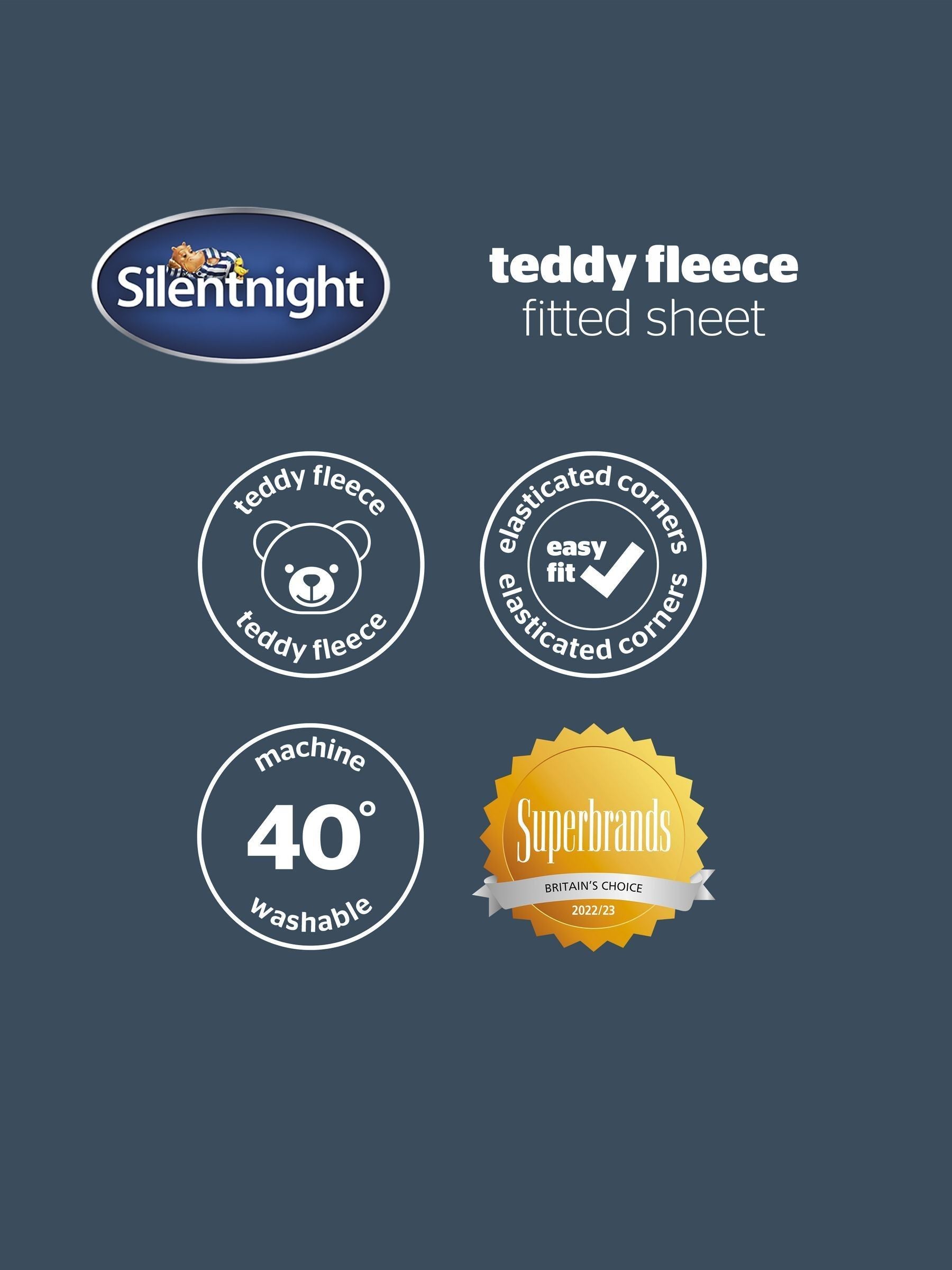 Silentnight Natural Teddy Fleece Fitted Sheet (British brand)